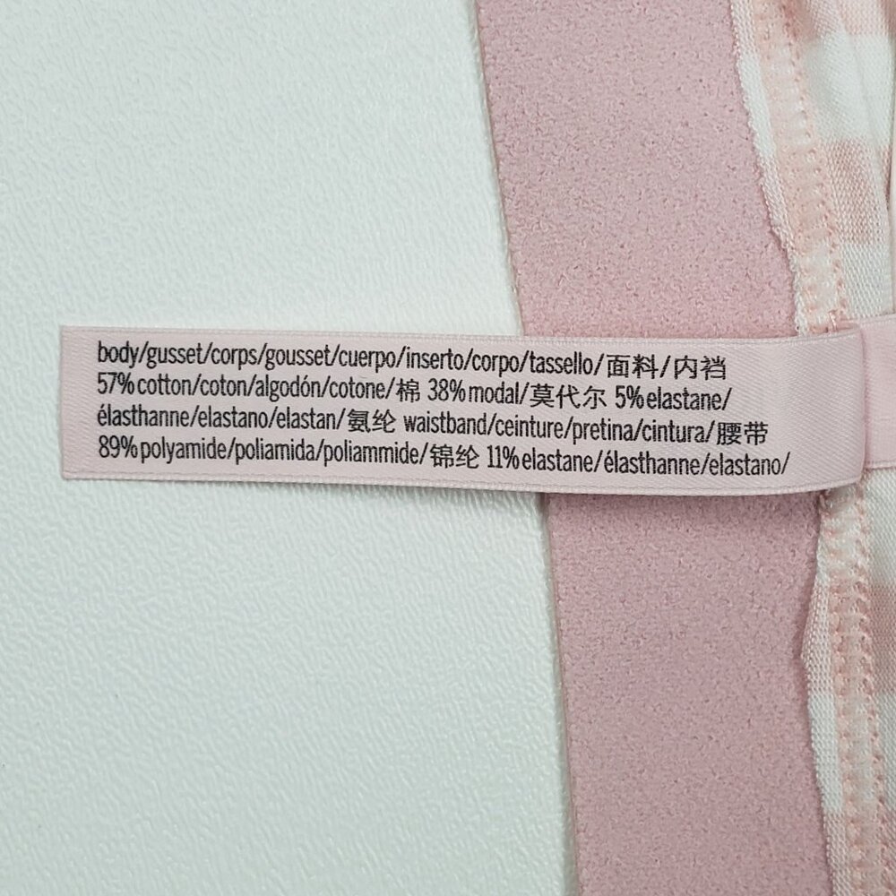 Victoria's Secret Shine Patch Thong Panty Womens Medium VS Signature Pink Stripe - Picture 8 of 14